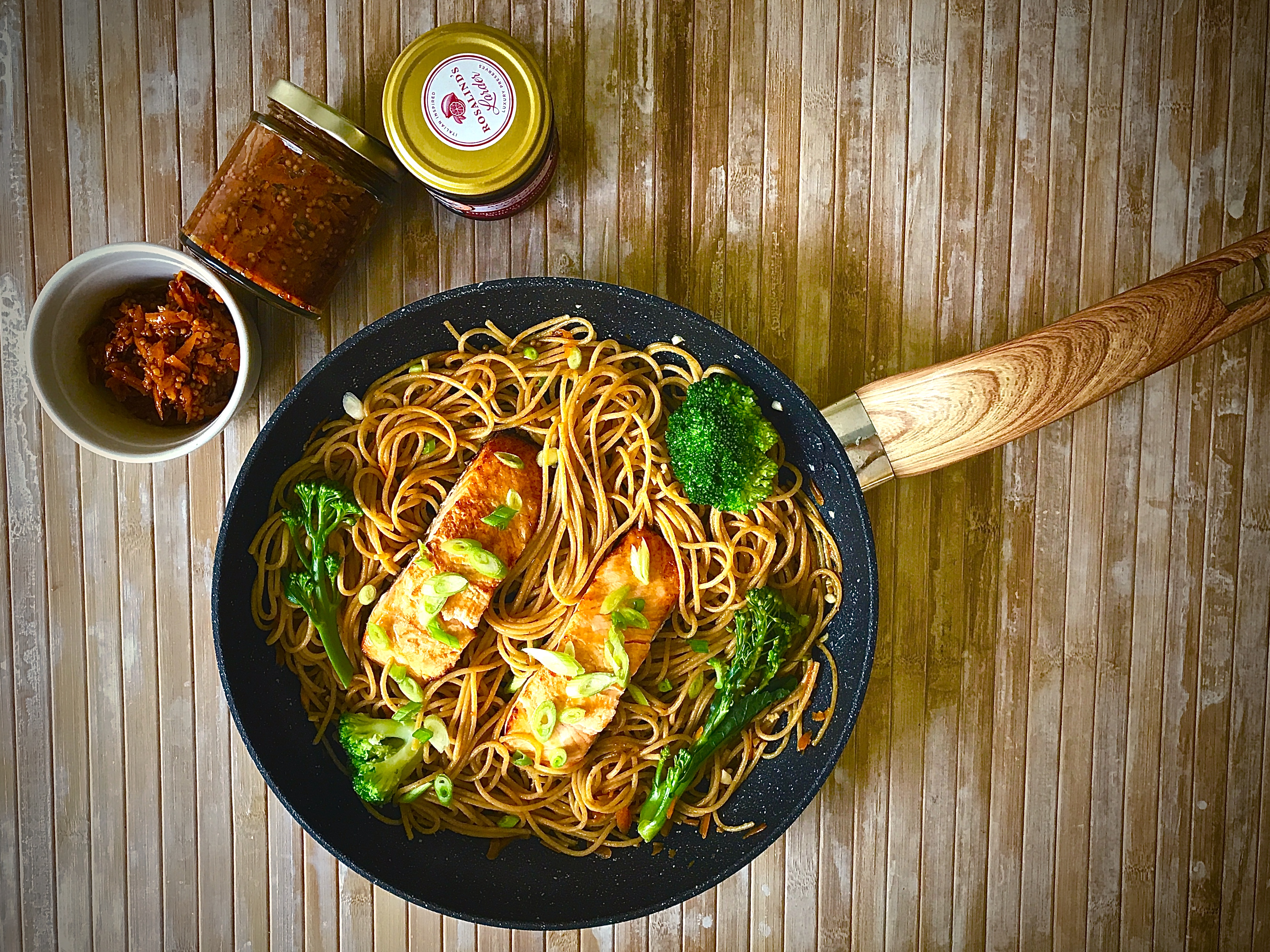 Shiozake Salmon with Hot Chutney Spaghetti Thai Food