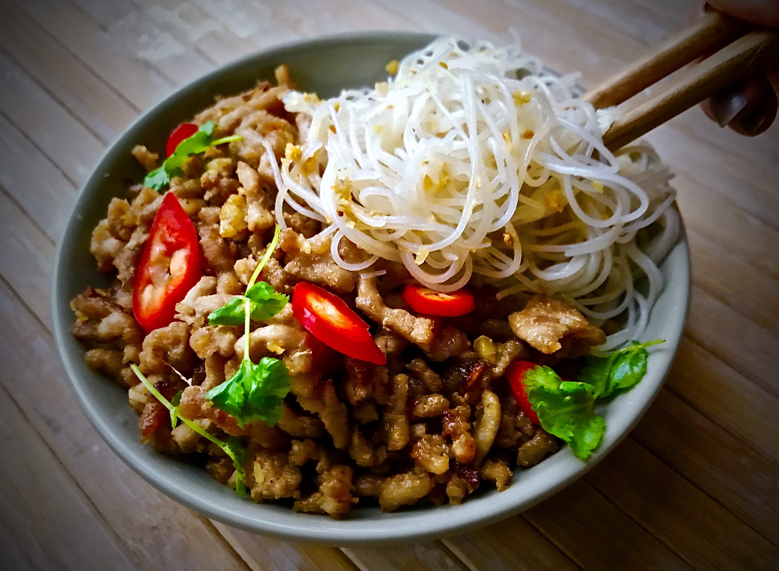 Chinese Style Pork with Rice Noodles