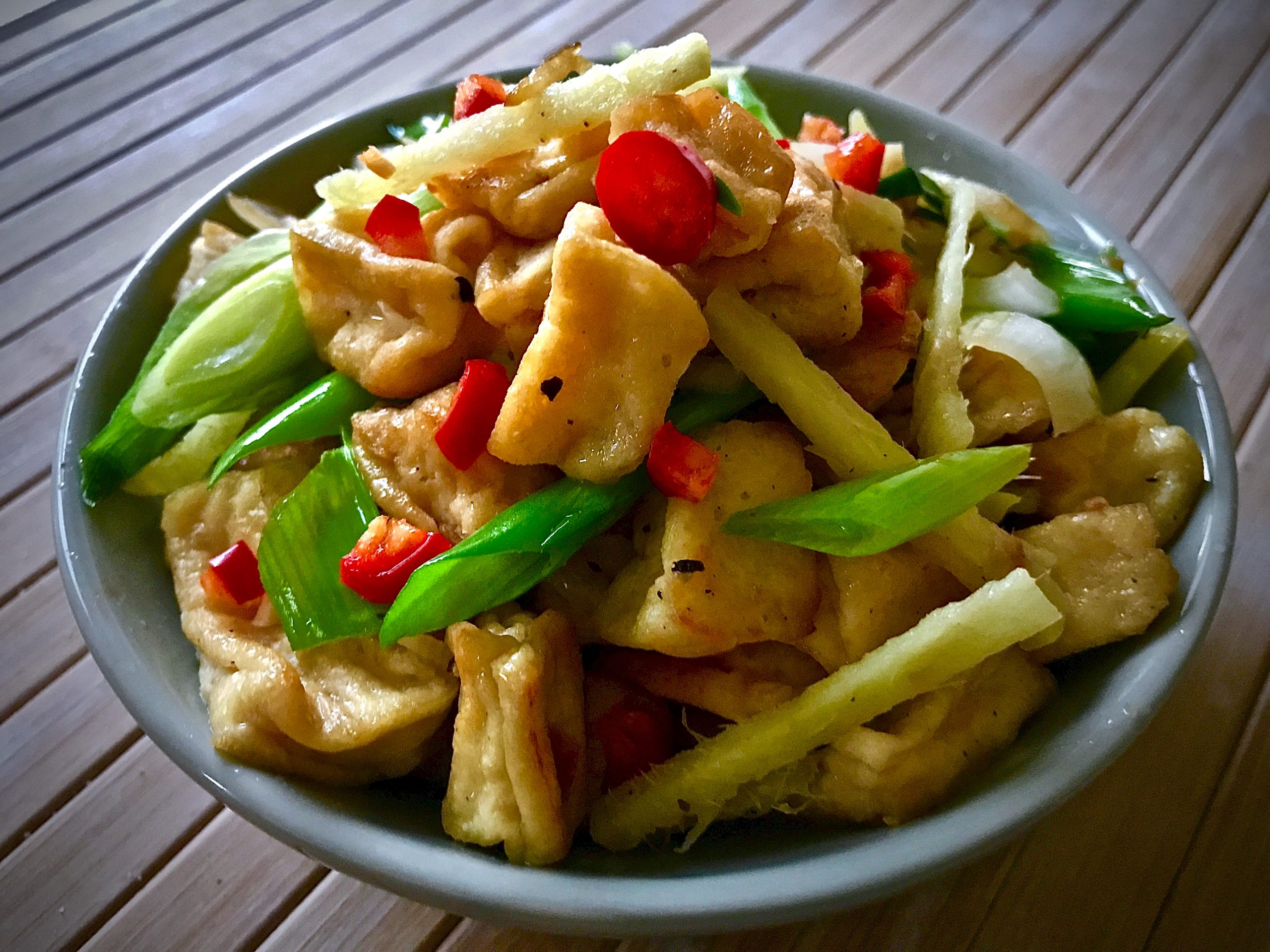 Tofu with Ginger and Spring Onion